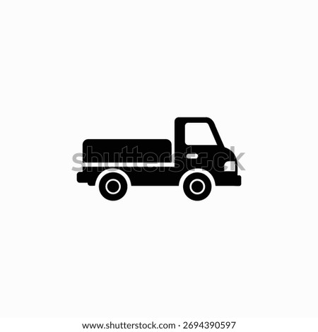 small truck icon silhoutte vector style