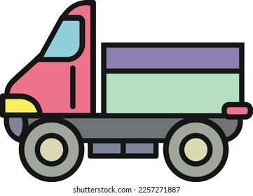 small truck illustration with flat style