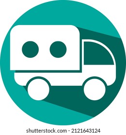 Small truck, illustration, vector on a white background.