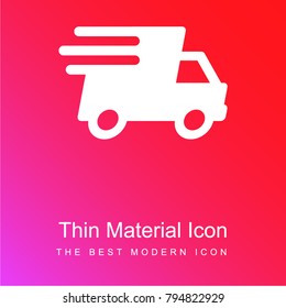 Small truck red and pink gradient material white icon minimal design