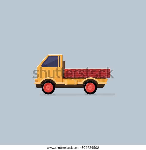 Small truck for transportation\
cargo isolated. Delivery service concept. Flat style vector\
icons.