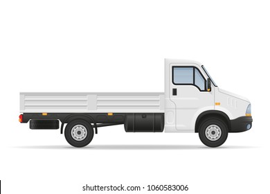 Small Truck Van Lorry For Transportation Of Cargo Goods Stock Vector Illustration Isolated On White Background