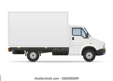 small truck van lorry for transportation of cargo goods stock vector illustration isolated on white background