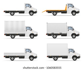 small truck van lorry for transportation of cargo goods stock vector illustration isolated on white background