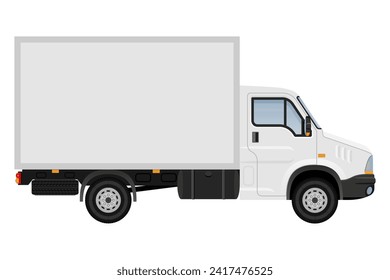 small truck van lorry for transportation of cargo goods stock vector illustration isolated on white background