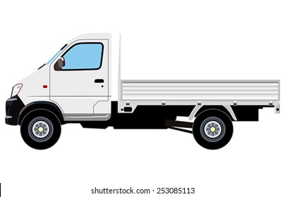 Small truck without cargo on a white background