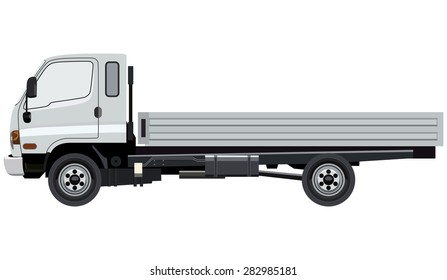 Small Truck Without Cargo On A White Background