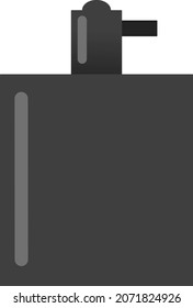 Small tube, bottle or flask black color for liquid or soap or other isolated vector graphic icon or illustration