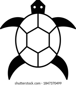 Small Turtle Concept, Pocket Pet Vector Glyph Icon Design, Wild Animal Symbol on White Background
