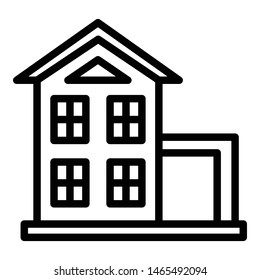 Small two storey house icon. Outline small two storey house vector icon for web design isolated on white background