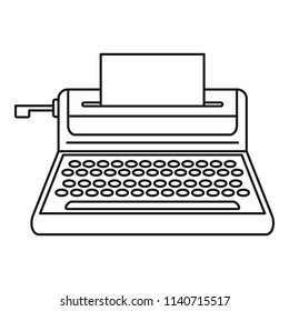 Small typewriter icon. Outline illustration of small typewriter vector icon for web design isolated on white background