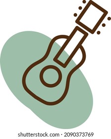 Small ukulele, illustration, vector, on a white background.