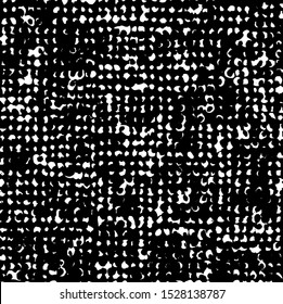 Small uneven spots and particles of debris. Abstract vector texture.  Distressed uneven background. Grunge texture overlay with fine grains isolated on white background. Vector illustration. EPS10.