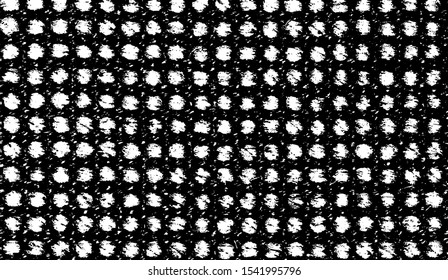 Small uneven spots and particles of debris. Abstract vector texture.  Distressed uneven background. Grunge texture overlay with fine grains isolated on white background. Vector illustration. EPS10.