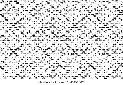 Small uneven spots and particles of debris. Abstract vector texture.  Distressed uneven background. Grunge texture overlay with fine grains isolated on white background. Vector illustration. EPS10.