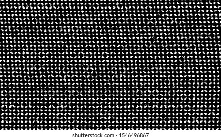 Small uneven spots and particles of debris. Abstract vector texture.  Distressed halftone background. Grunge texture overlay with fine grains isolated on white background. Vector illustration. EPS10.