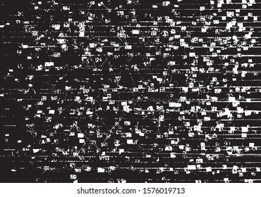 Small uneven spots and particles of debris. Abstract vector texture.  Distressed uneven background. Grunge texture overlay with fine grains isolated on white background. Vector illustration. EPS10.