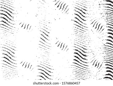 Small uneven spots and particles of debris. Abstract vector texture.  Distressed uneven background. Grunge texture overlay with fine grains isolated on white background. Vector illustration. EPS10.