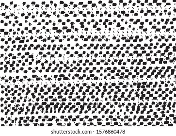 Small uneven spots and particles of debris. Abstract vector texture.  Distressed uneven background. Grunge texture overlay with fine grains isolated on white background. Vector illustration. EPS10.