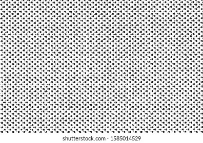 Small uneven spots and particles of debris. Abstract vector texture.  Distressed uneven background. Grunge texture overlay with fine grains isolated on white background. Vector illustration. EPS10.