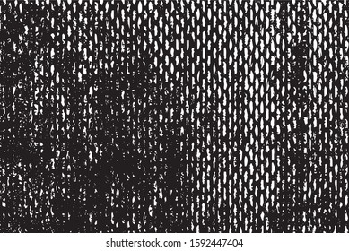 Small uneven spots and particles of debris. Abstract vector texture.  Distressed uneven background. Grunge texture overlay with fine grains isolated on white background. Vector illustration. EPS10.