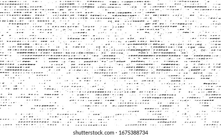 Small uneven spots and particles of debris. Abstract vector texture.  Distressed uneven background. Grunge texture overlay with fine grains isolated on white background. Vector illustration. EPS10.