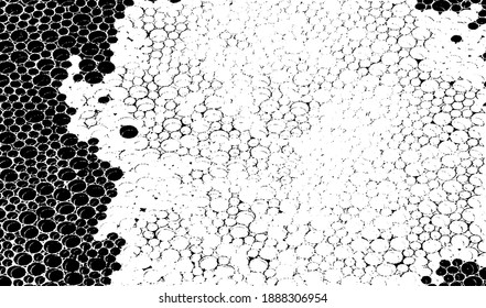 Pequeñas manchas y partículas desiguales de los escombros. Textura de vector abstracta.  Antecedentes desiguales. Superposición de textura gruesa con granos finos aislados sobre fondo blanco. Ilustración vectorial. EPS10.