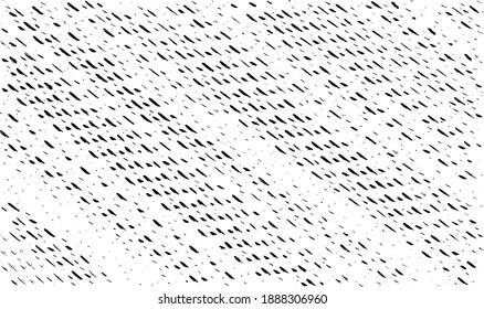 Small uneven spots and particles of debris. Abstract vector texture.  Distressed uneven background. Grunge texture overlay with fine grains isolated on white background. Vector illustration. EPS10.