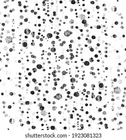 Pequeñas manchas y partículas desiguales de los escombros. Textura de vector abstracta.  Antecedentes desiguales. Superposición de textura gruesa con granos finos aislados sobre fondo blanco. Ilustración vectorial. EPS10.
