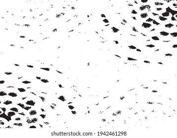 Small uneven spots and particles of debris. Abstract vector texture.  Distressed uneven background. Grunge texture overlay with fine grains isolated on white background. Vector illustration. EPS10.
