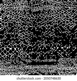 Pequeñas manchas y partículas desiguales de los escombros. Textura de vector abstracta.  Antecedentes desiguales. Superposición de textura gruesa con granos finos aislados sobre fondo blanco. Ilustración vectorial. EPS10.
