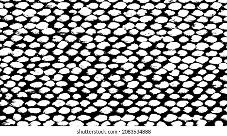 Small uneven spots and particles of debris. Abstract vector texture.  Distressed uneven background. Grunge texture overlay with fine grains isolated on white background. Vector illustration. EPS10.