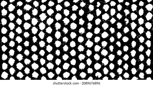 Small uneven spots and particles of debris. Abstract vector texture.  Distressed uneven background. Grunge texture overlay with fine grains isolated on white background. Vector illustration. EPS10.