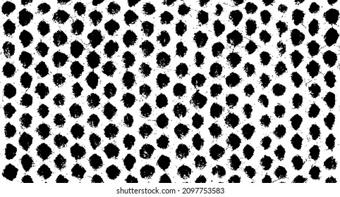 Small uneven spots and particles of debris. Abstract vector texture.  Distressed uneven background. Grunge texture overlay with fine grains isolated on white background. Vector illustration. EPS10.
