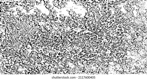 Pequeñas manchas y partículas desiguales de los escombros. Textura de vector abstracta.  Antecedentes desiguales. Superposición de textura gruesa con granos finos aislados sobre fondo blanco. Ilustración vectorial. EPS10.