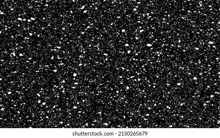 Small uneven spots and particles of debris. Abstract vector texture.  Distressed uneven background. Grunge texture overlay with fine grains isolated on white background. Vector illustration. EPS10.