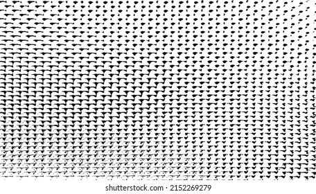 Small uneven spots and particles of debris. Abstract vector texture.  Distressed uneven background. Grunge texture overlay with fine grains isolated on white background. Vector illustration. EPS10.