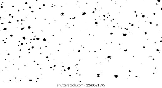 Pequeñas manchas y partículas desiguales de los escombros. Textura de vector abstracta.  Antecedentes desiguales. Superposición de textura gruesa con granos finos aislados sobre fondo blanco. Ilustración vectorial. EPS10.