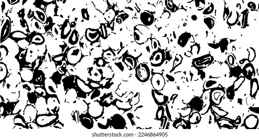 Small uneven spots and particles of debris. Abstract vector texture.  Distressed uneven background. Grunge texture overlay with fine grains isolated on white background. Vector illustration. EPS10.