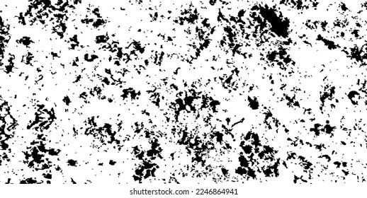 Small uneven spots and particles of debris. Abstract vector texture.  Distressed uneven background. Grunge texture overlay with fine grains isolated on white background. Vector illustration. EPS10.