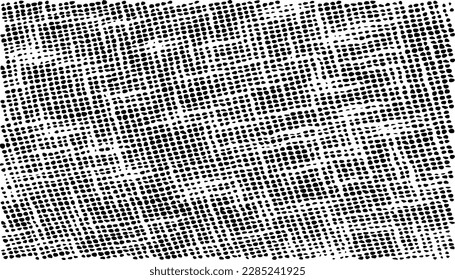Small uneven spots and particles of debris. Abstract vector texture. Distressed uneven background. Grunge texture overlay with fine grains isolated on white background. Vector illustration. EPS10.