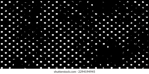 Small uneven spots and particles of debris. Abstract vector texture. Distressed uneven background. Grunge texture overlay with fine grains isolated on white background. Vector illustration. EPS10.