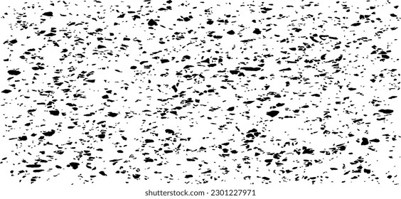 Kleine, ungleichmäßige Flecken und Schwebstoffe. Abstrakte Vektorstruktur. Unruhestifter ungleicher Hintergrund. Grunge Textur-Overlay mit feinen Körnern einzeln auf weißem Hintergrund. Vektorgrafik. EPS10.