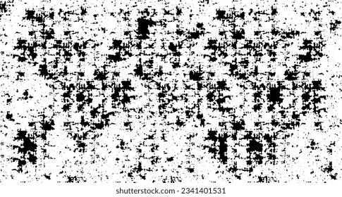 Small uneven spots and particles of debris. Abstract vector texture.  Distressed uneven background. Grunge texture overlay with fine grains isolated on white background. Vector illustration. EPS10.