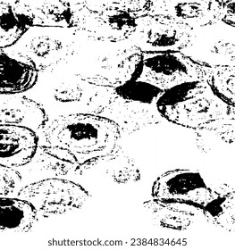 Small uneven spots and particles of debris. Abstract vector texture.  Distressed uneven background. Grunge texture overlay with fine grains isolated on white background. Vector illustration. EPS10.