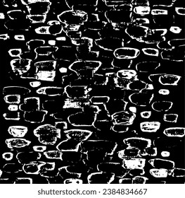 Small uneven spots and particles of debris. Abstract vector texture.  Distressed uneven background. Grunge texture overlay with fine grains isolated on white background. Vector illustration. EPS10.