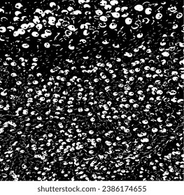 Small uneven spots and particles of debris. Abstract vector texture.  Distressed uneven background. Grunge texture overlay with fine grains isolated on white background. Vector illustration. EPS10.