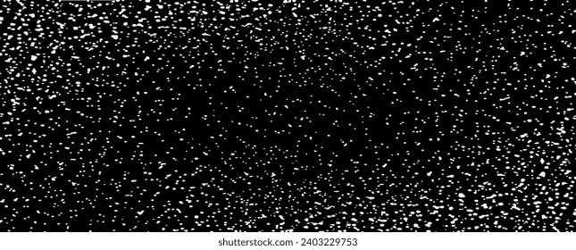 Pequeñas manchas y partículas desiguales de los escombros. Textura de vector abstracta.  Antecedentes desiguales. Superposición de textura gruesa con granos finos aislados sobre fondo blanco. Ilustración vectorial. EPS10.