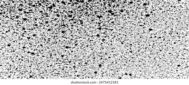 Pequeños puntos irregulares y partículas de escombros. Abstractas textura de Vector.  Fondo desigual angustiado. Textura grunge superpuesta con granos finos aislados sobre fondo blanco. Ilustración vectorial. EPS10.