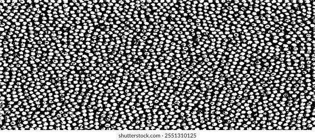 Small uneven spots and particles of debris. Abstract vector texture.  Distressed uneven background. Grunge texture overlay with fine grains isolated on white background. Vector illustration. EPS10.